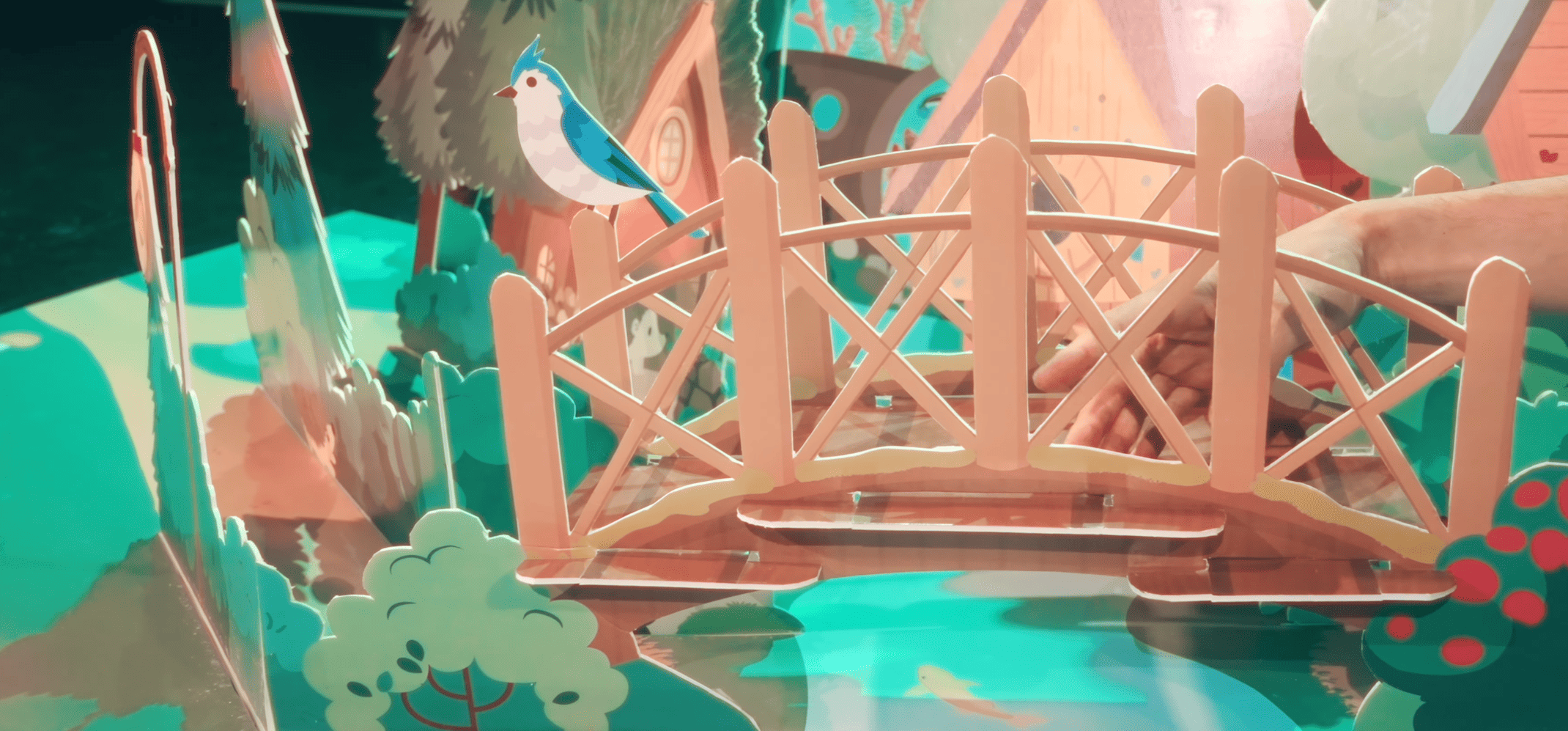 Pont pop-up du village des animaux du spectacle mille voyages